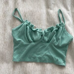 Mint green HelloMolly crop top. Worn x1
